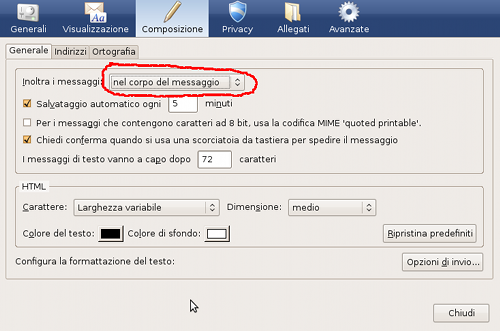 Thunderbird. Inoltrare i messaggi nel corpo e non come allegati