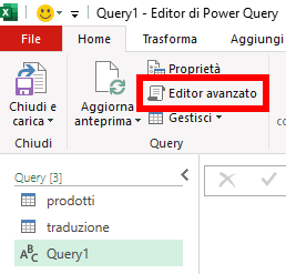 Microsoft Excel - Power Query - Converti codici prodotto