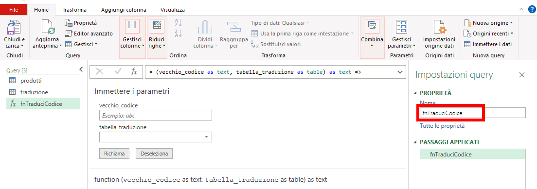 Microsoft Excel - Power Query - Converti codici prodotto