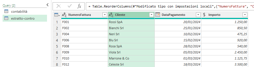 Creazione connessione