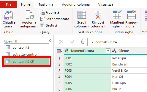 Query di riferimento