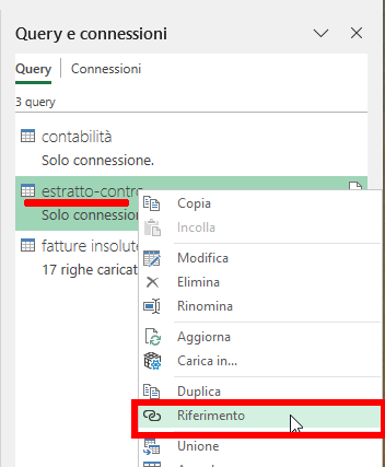 Nuova query