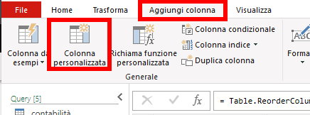 Colonna personalizzata