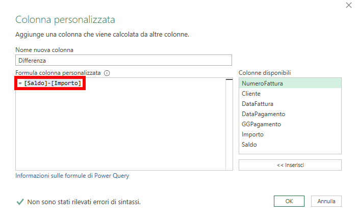 differenza tra importi