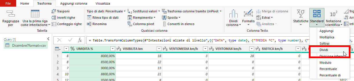 Divisione per 100