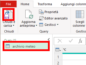 Salvataggio query