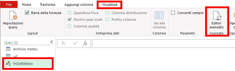 Creazione della funzione personalizzata