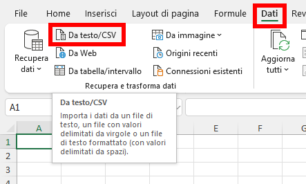 Power Query - Importa dati da CSV