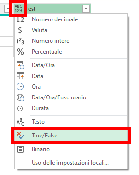 Power Query - Colonna Booleana