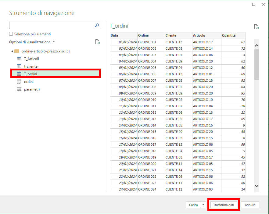 Power Query - Recupero Dati da Excel