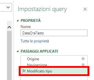 Microsoft Excel - Power Query - Data ora da testo in formato timestamp - eliminazione passaggio
