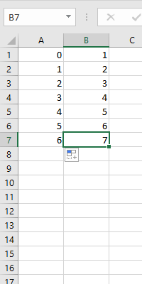Serie in Excel